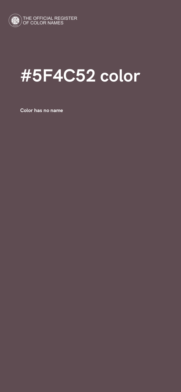 #5F4C52 color image