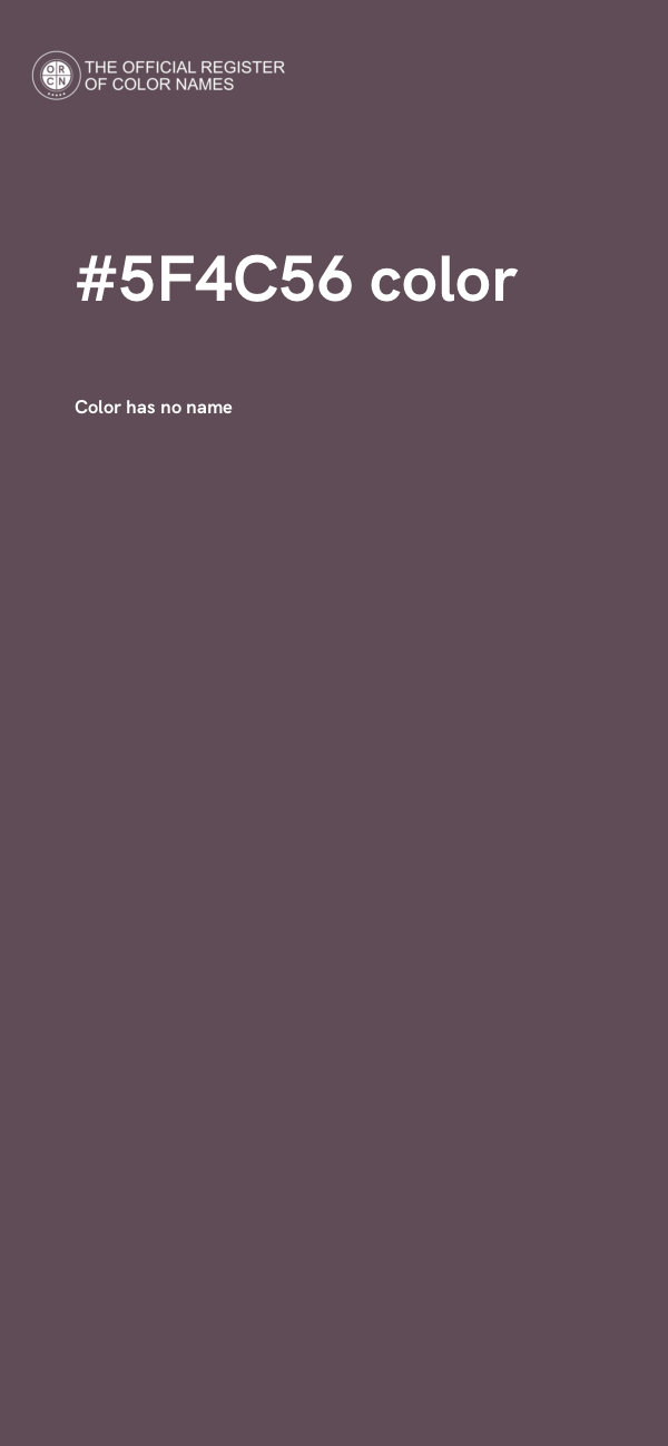 #5F4C56 color image
