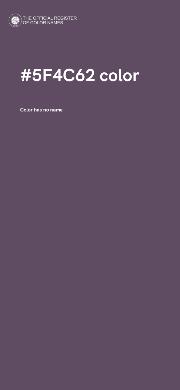 #5F4C62 color image