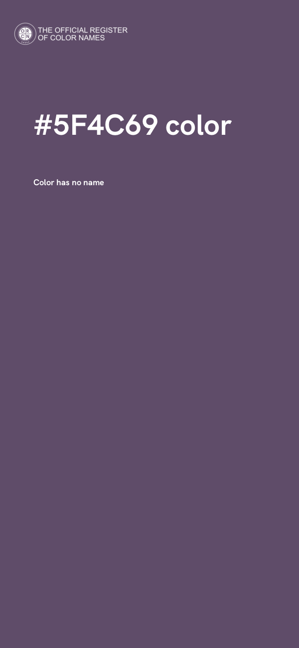 #5F4C69 color image