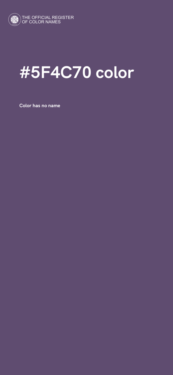 #5F4C70 color image
