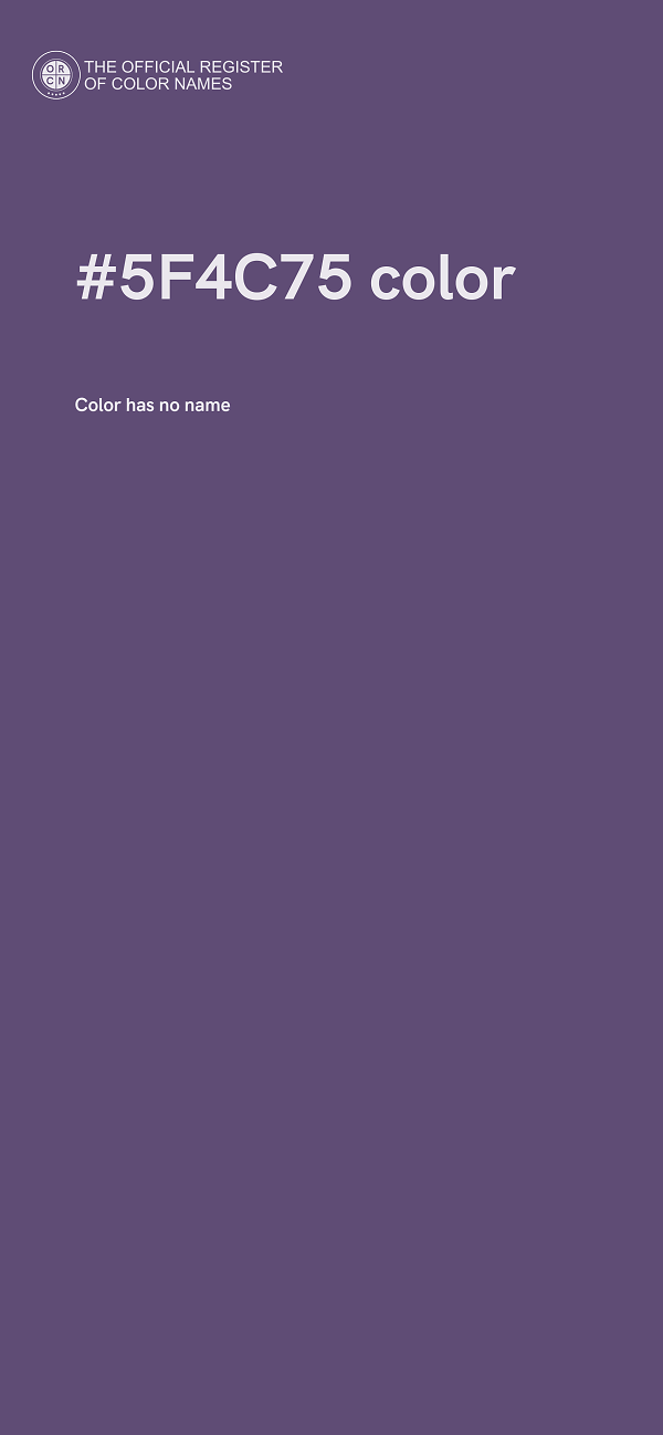 #5F4C75 color image