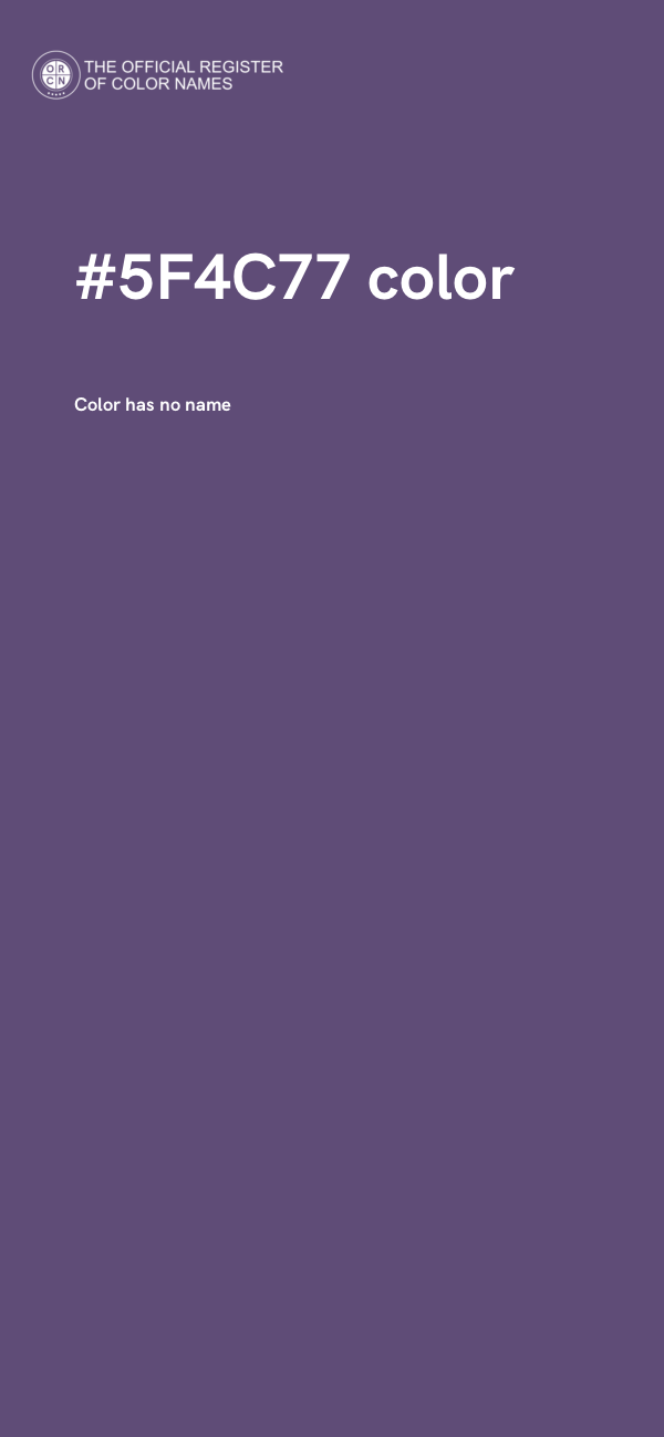 #5F4C77 color image