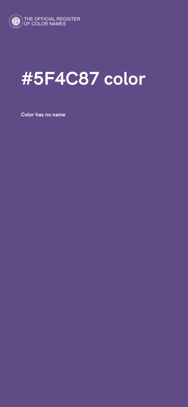 #5F4C87 color image