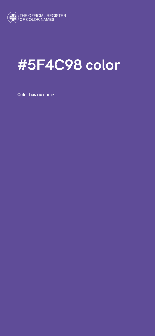 #5F4C98 color image