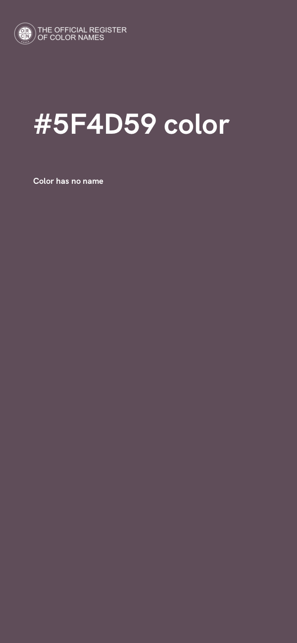 #5F4D59 color image