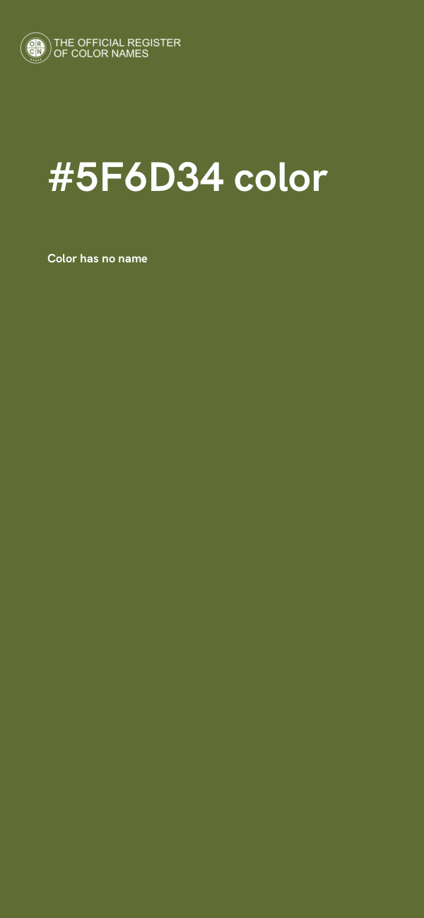 #5F6D34 color image