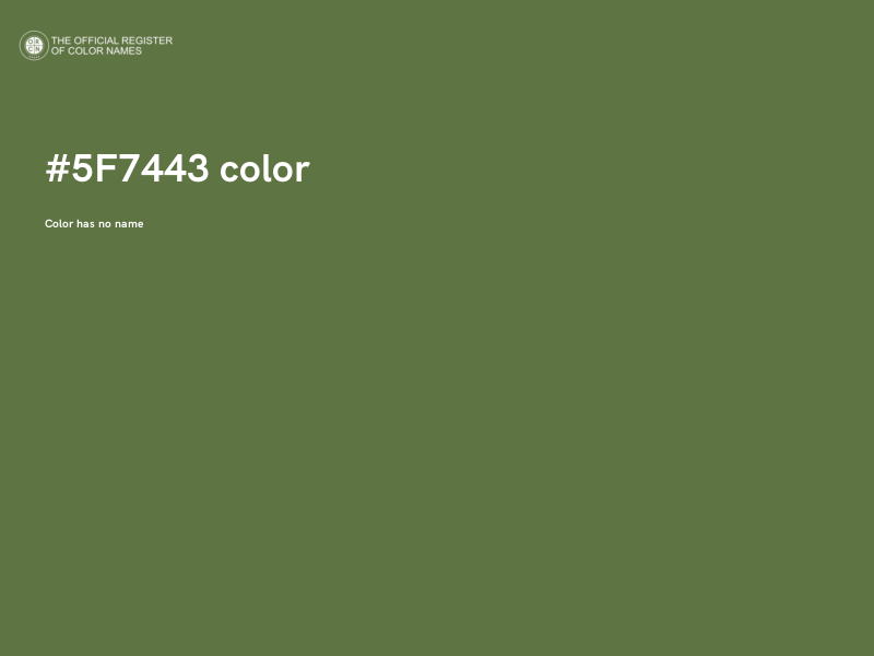 #5F7443 color image
