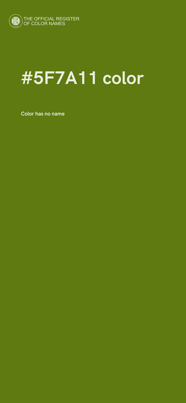 #5F7A11 color image