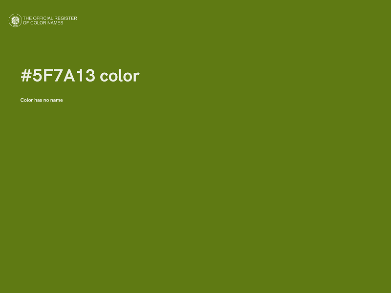 #5F7A13 color image