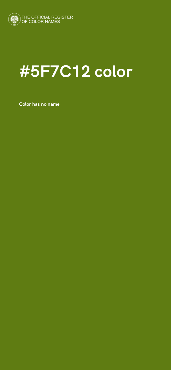 #5F7C12 color image