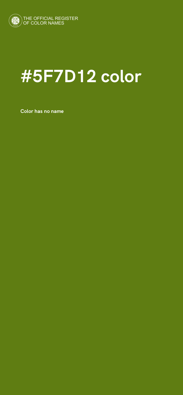 #5F7D12 color image