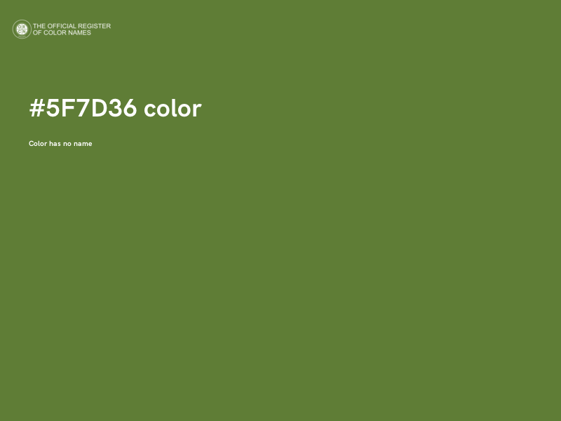 #5F7D36 color image
