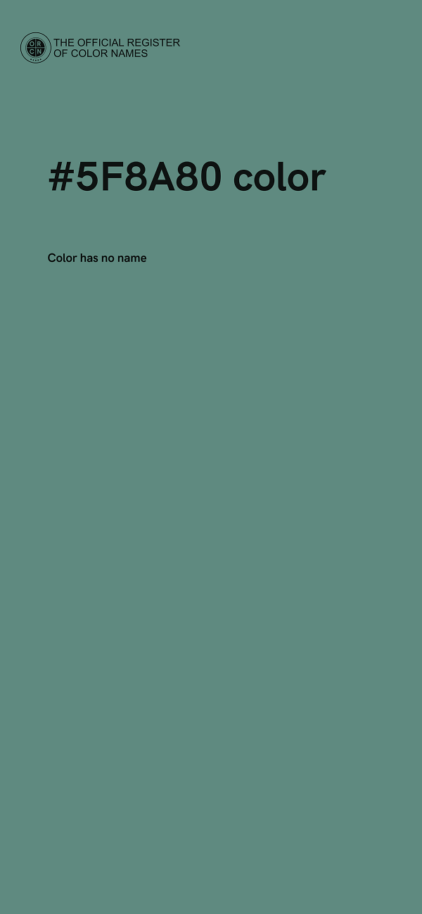#5F8A80 color image