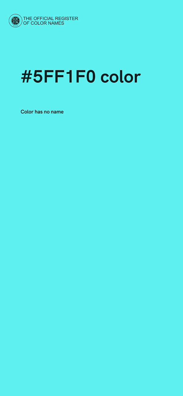 #5FF1F0 color image