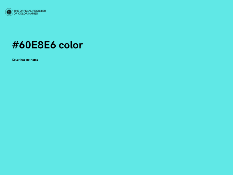 #60E8E6 color image