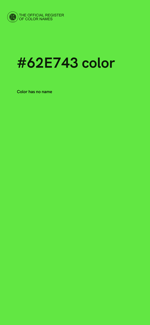 #62E743 color image