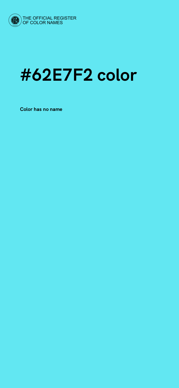#62E7F2 color image