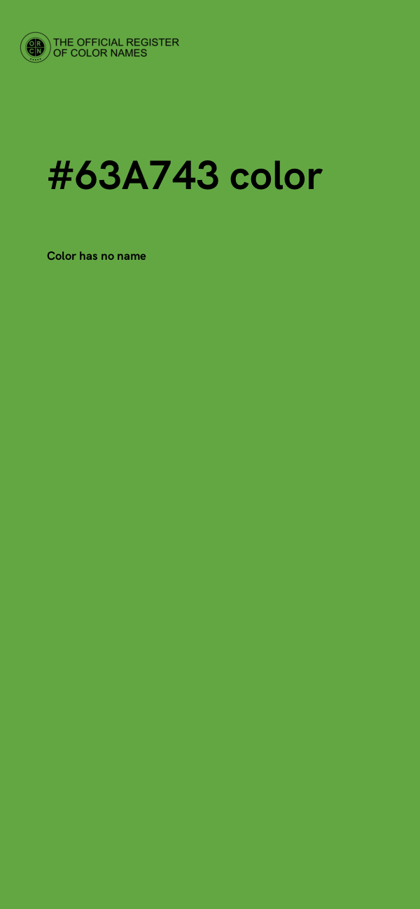 #63A743 color image