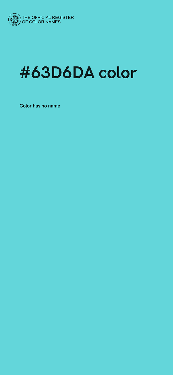 #63D6DA color image