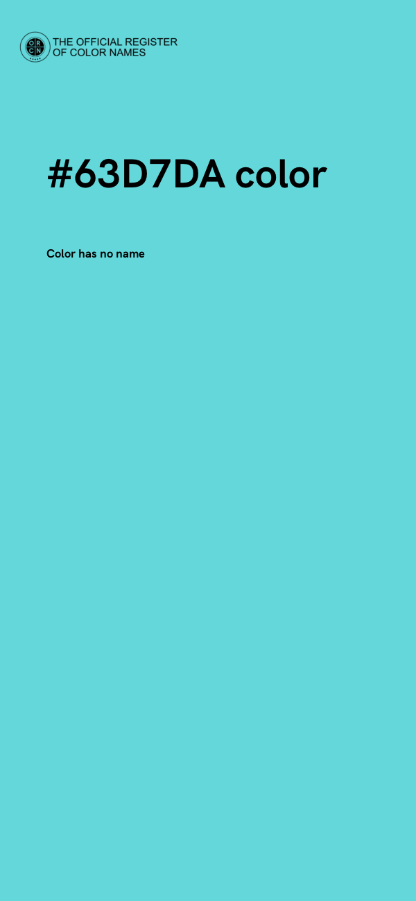 #63D7DA color image