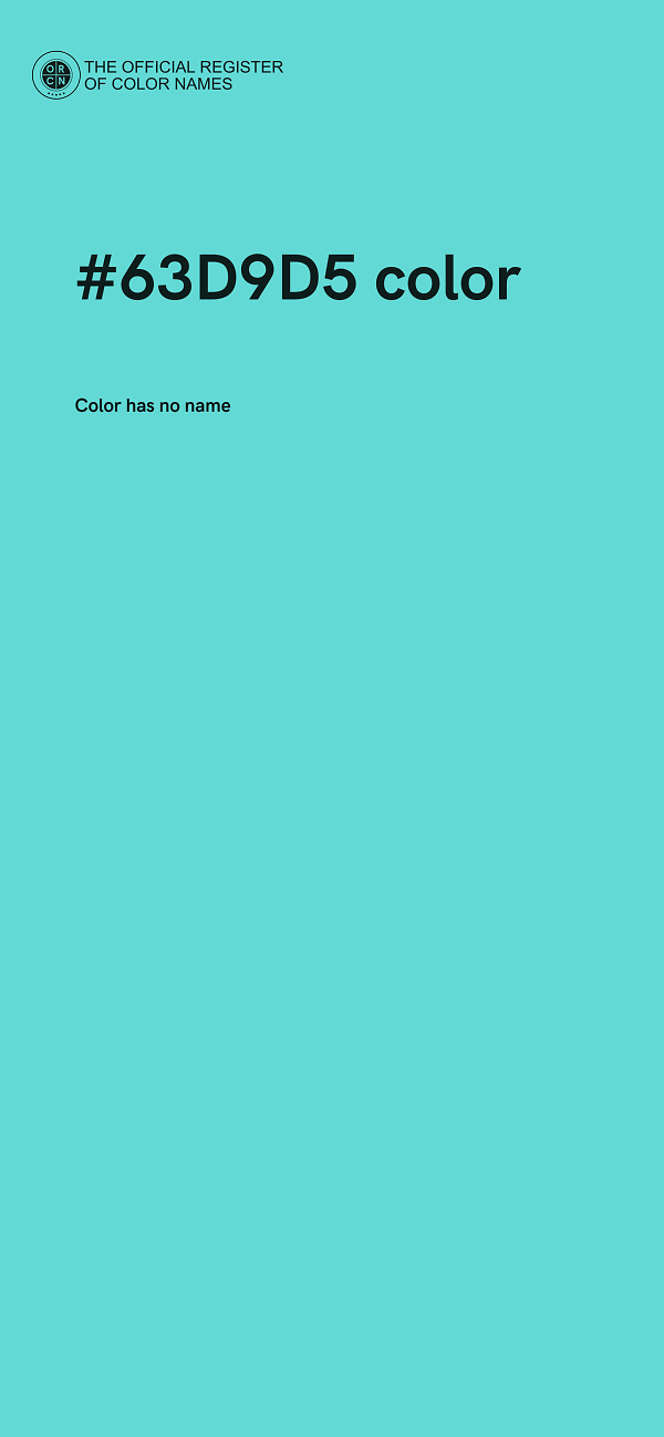 #63D9D5 color image