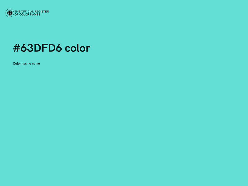 #63DFD6 color image