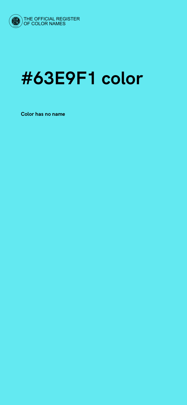 #63E9F1 color image