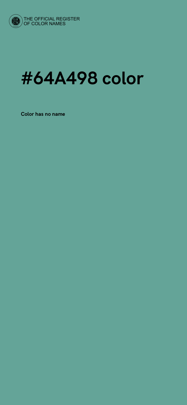 #64A498 color image