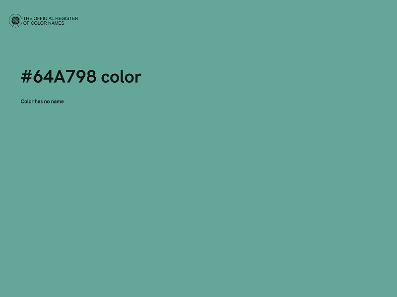 #64A798 color image