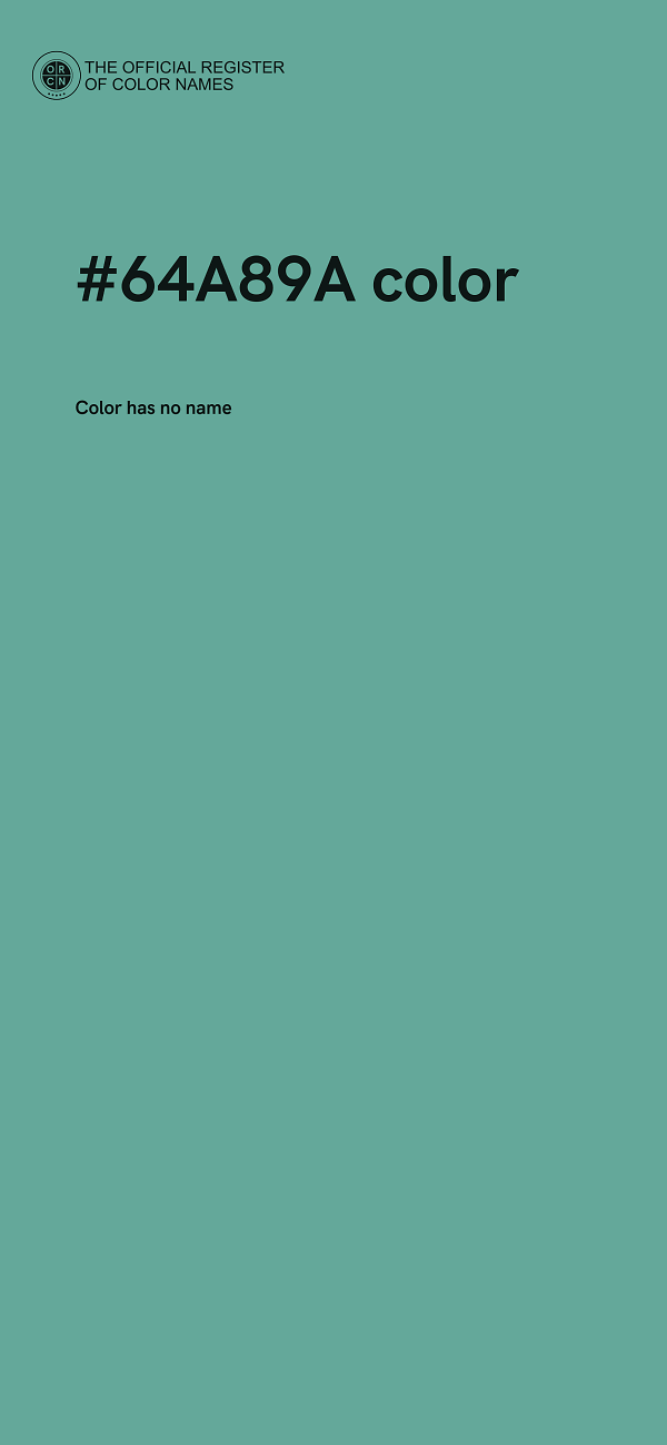 #64A89A color image