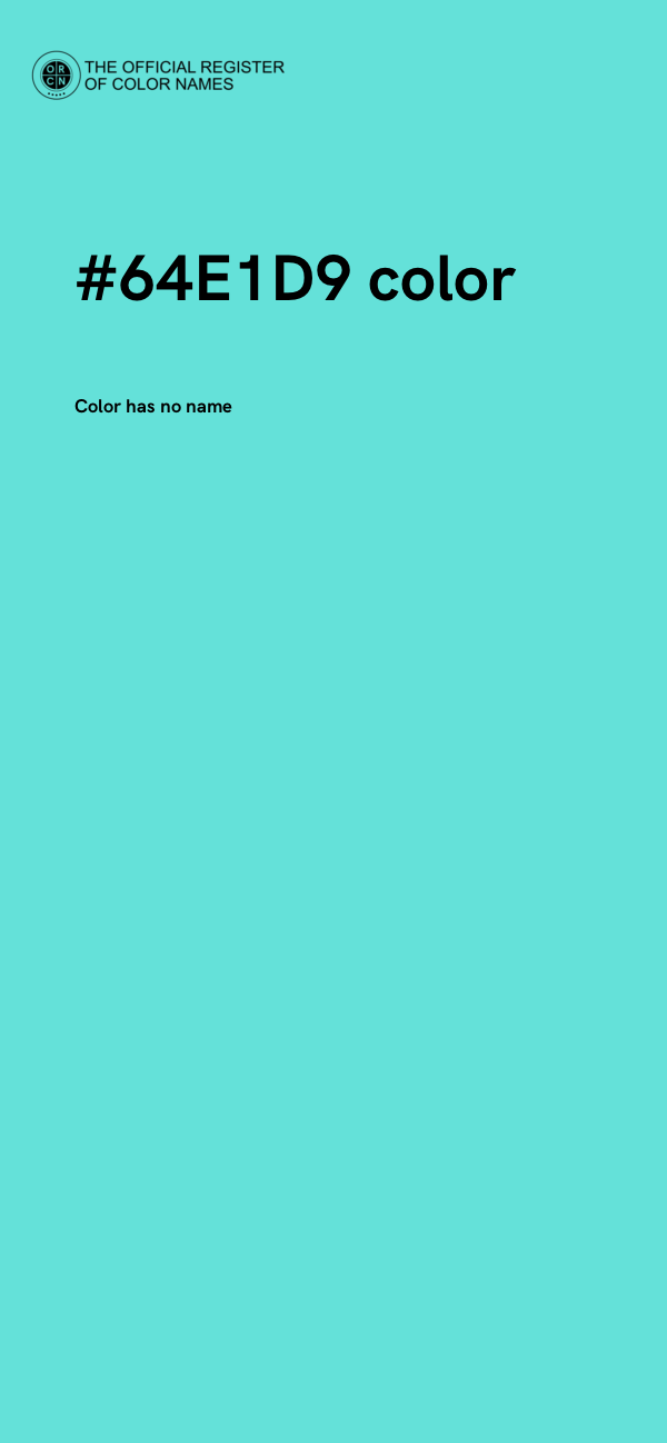 #64E1D9 color image