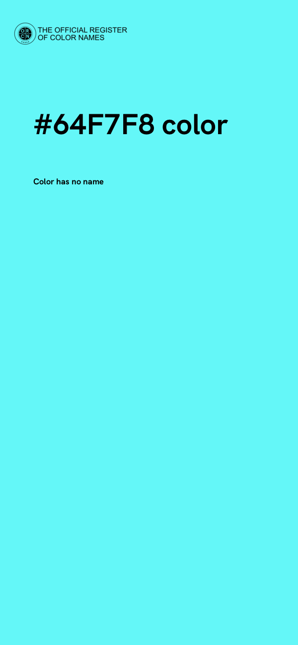 #64F7F8 color image