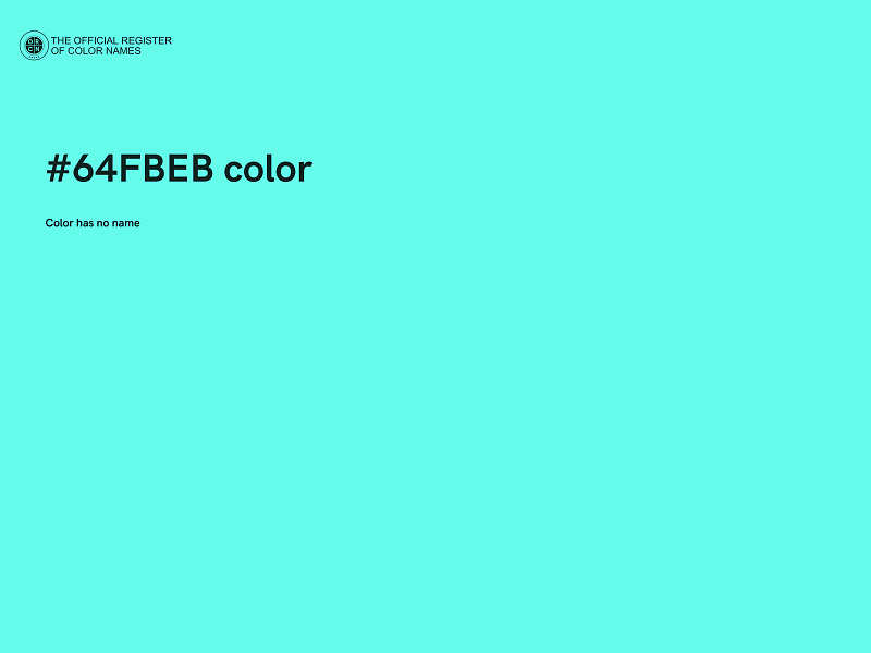 #64FBEB color image
