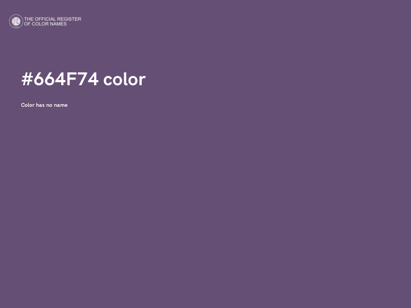 #664F74 color image