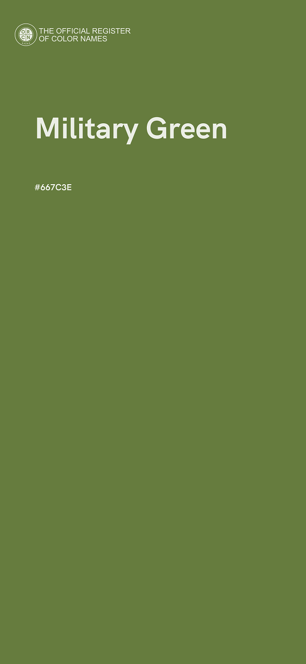 #667C3E - Military Green color image