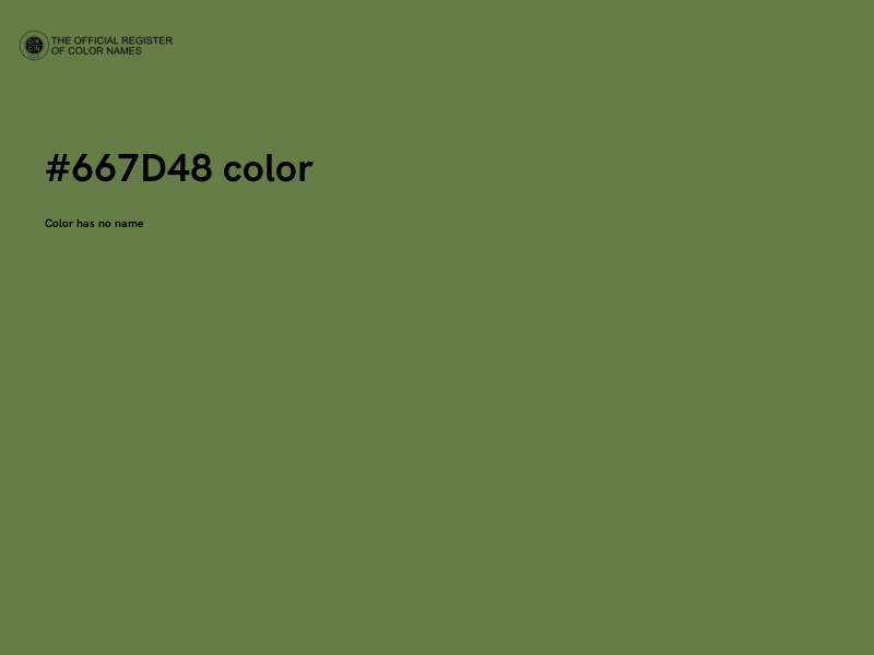 #667D48 color image