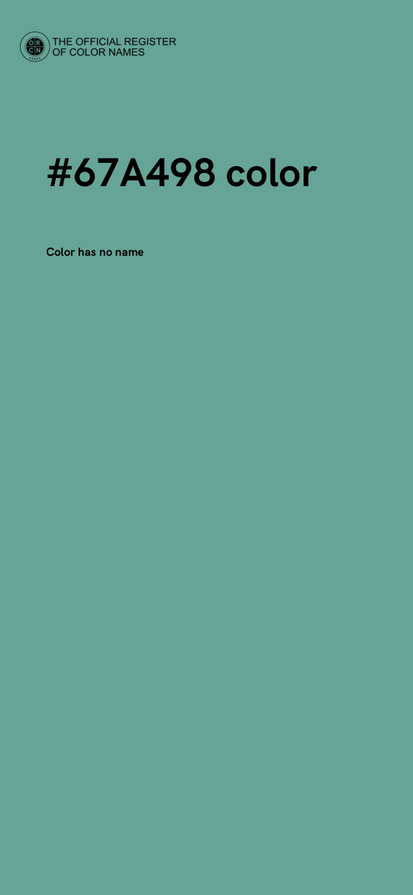 #67A498 color image