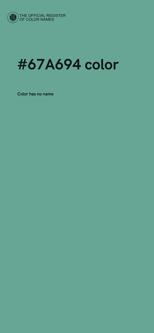 #67A694 color image