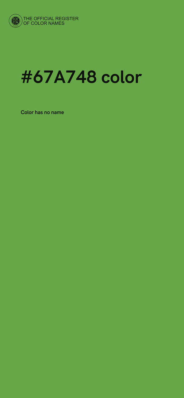#67A748 color image