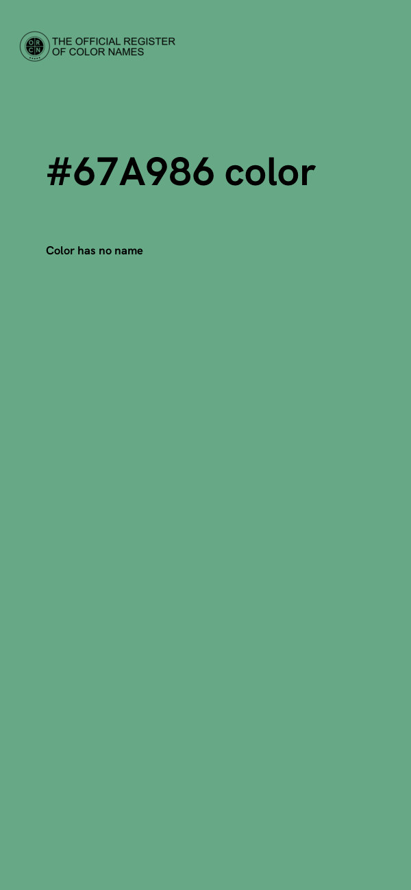 #67A986 color image