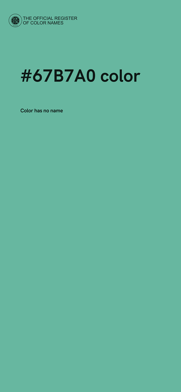 #67B7A0 color image