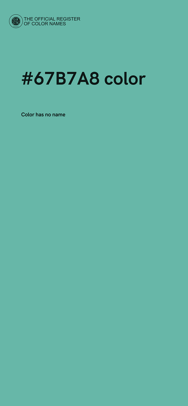 #67B7A8 color image