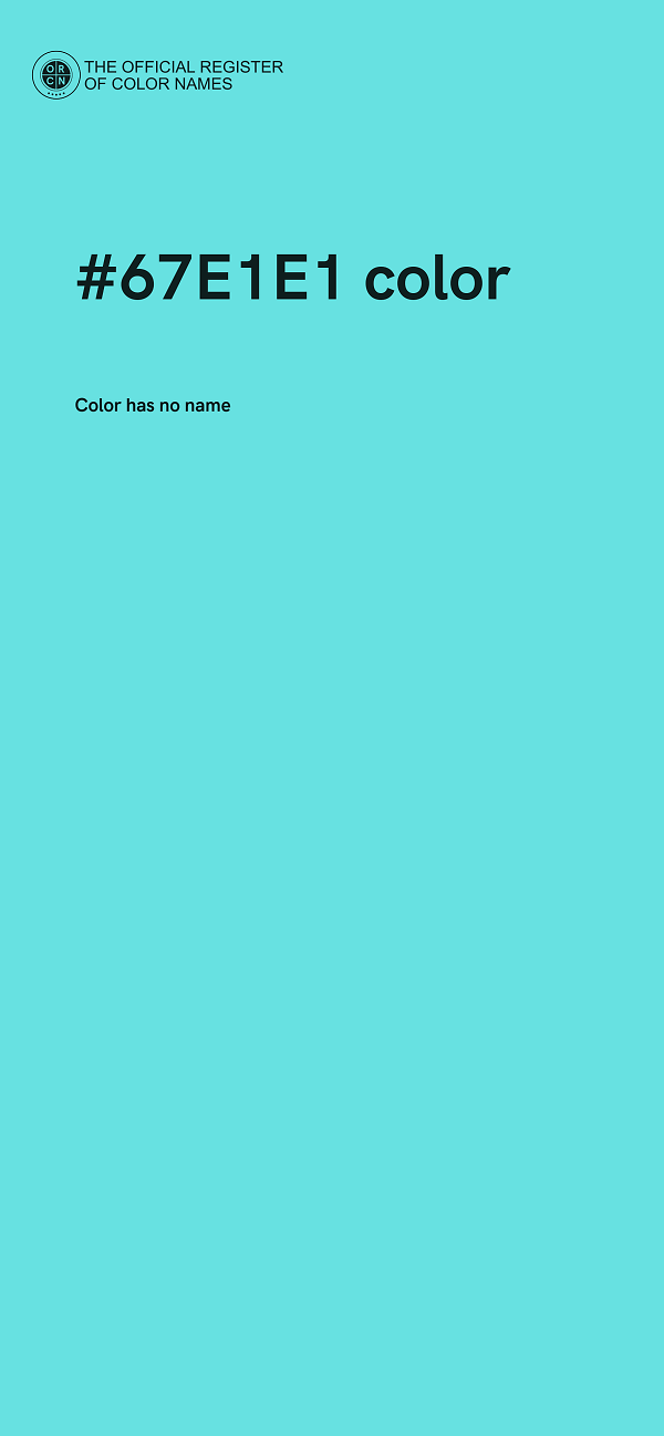 #67E1E1 color image