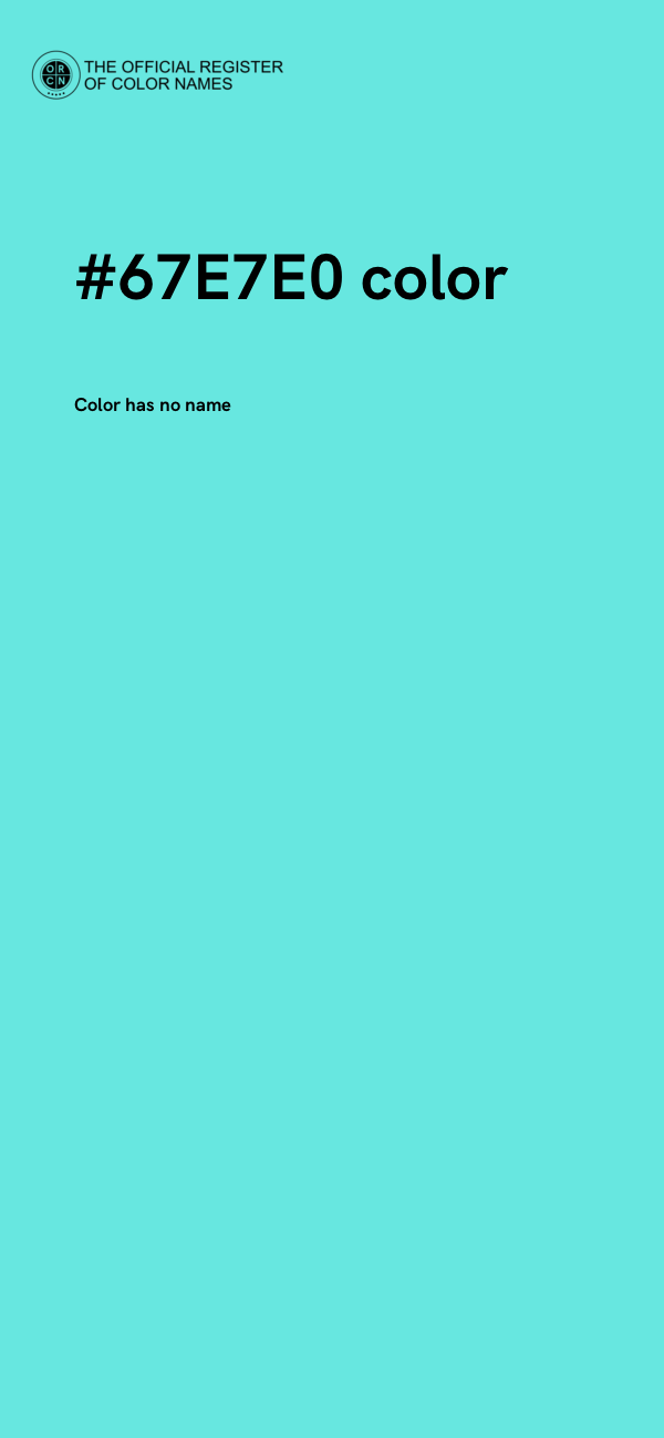 #67E7E0 color image