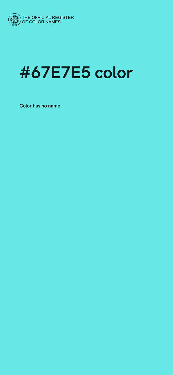 #67E7E5 color image