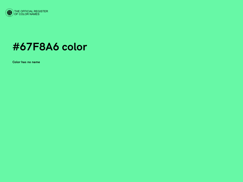#67F8A6 color image