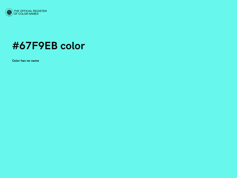 #67F9EB color image