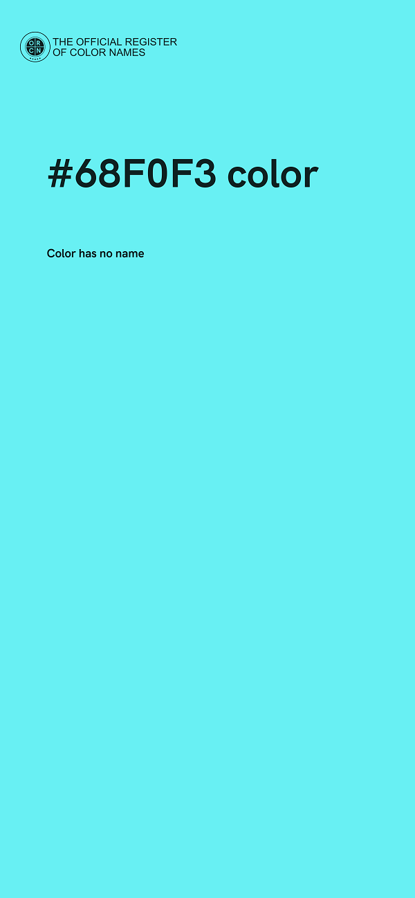 #68F0F3 color image