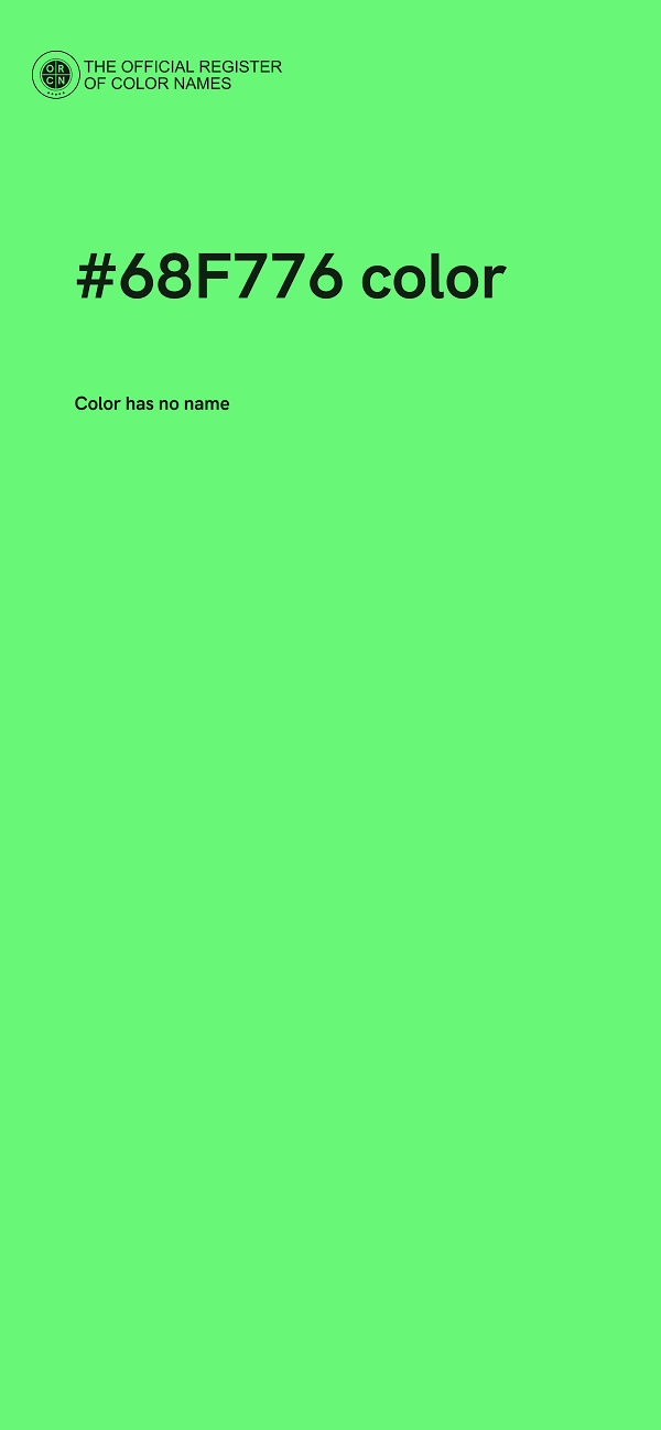#68F776 color image